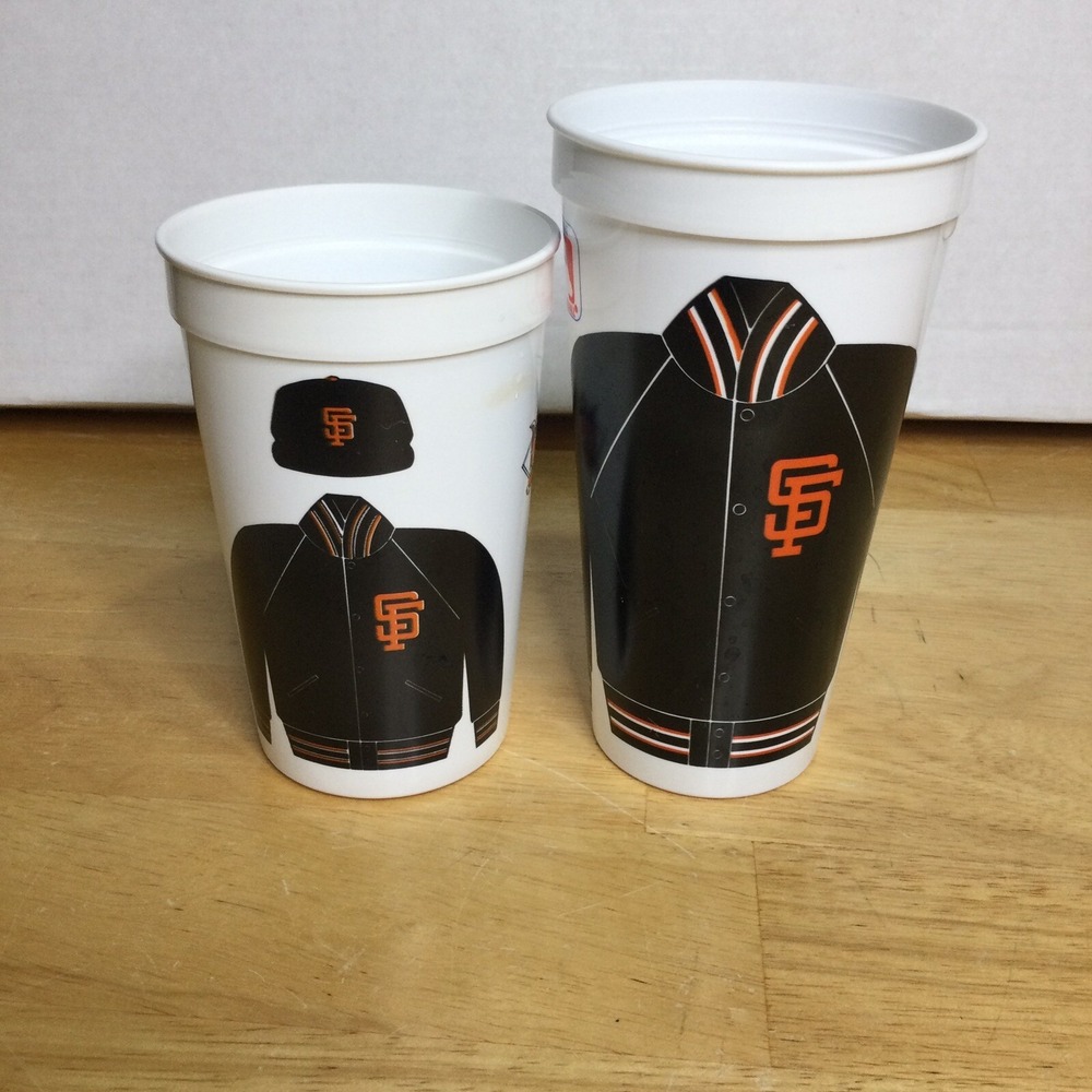 Vintage Lot of 2 MLB San Francisco Giants ICEE Souvenir Cup Cups Old Retro Logo‎